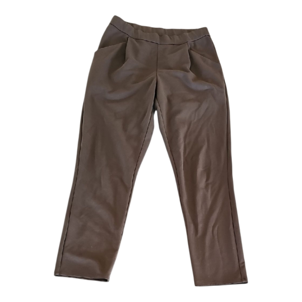 Eileen Fisher Brown Stretch Casual Ankle Pants Soft Fabric Size Small
